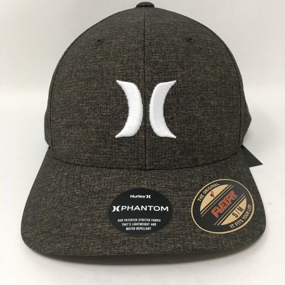 Flexfit Mens Baseball Cap Hat Green Hurley Heathered Logo Embroidered L-XL New - Picture 4 of 8